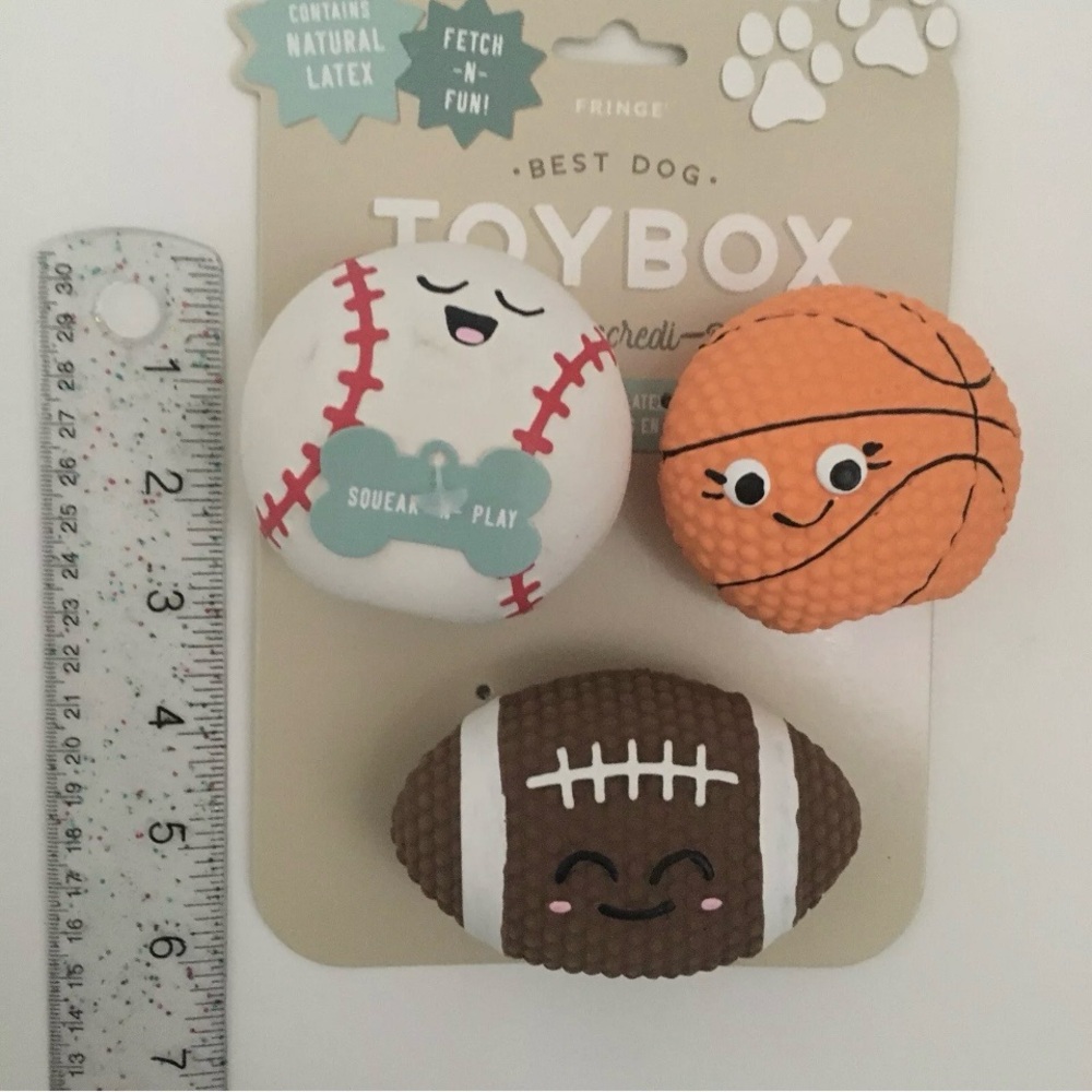 Dog Toys Squeaky Latex Fetch Fun Sports Balls “You’re Incredi-ball” NEW | Fringe - Picture 7 of 8